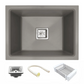 Belluxury™ AeroGrey Quartz Luxe Single Bowl Sink – Urban Minimal Series (24 x 18 x 10 Inches)