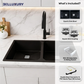 Belluxury Obsidian Elite Quartz Double Bowl Sink (45” x 20” x 10”)