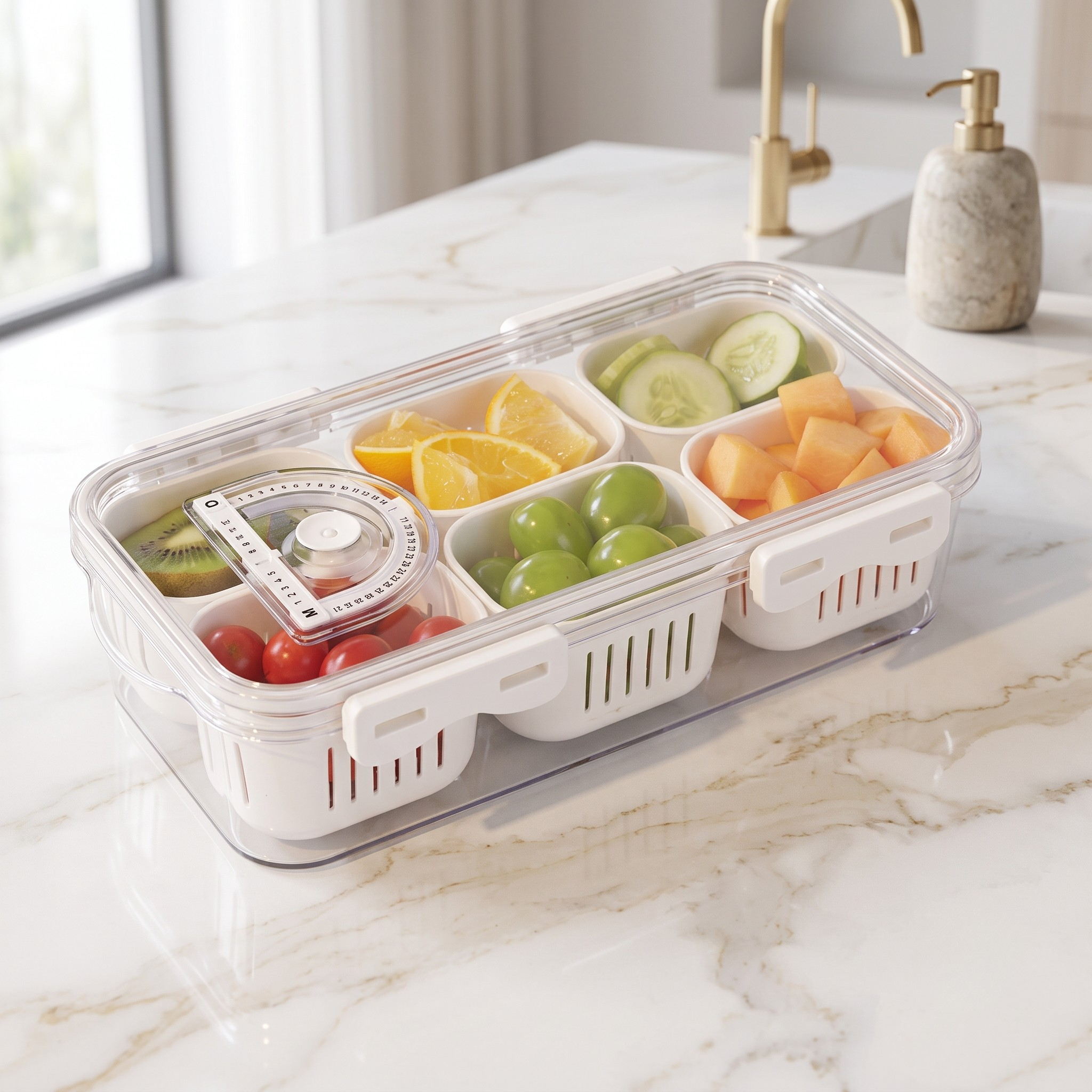 Multi Compartment Transparent Storage Box