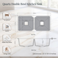 Belluxury™ Celestia Dotted Quartz Luxe Double Bowl Sink – StoneCraft Finish (45 x 20 x 10 Inches)
