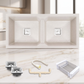 Belluxury™ Celestia Dotted Quartz Luxe Double Bowl Sink – StoneCraft Finish (45 x 20 x 10 Inches)