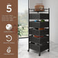 Belluxury Storage Rack | Layer Revolving Vegetable Kitchen Rack | Square Multipurpose Storage Trolley with Wheels | Metal Fruit Storage Rack | Kitchen Cabinet Spice Rack | Black