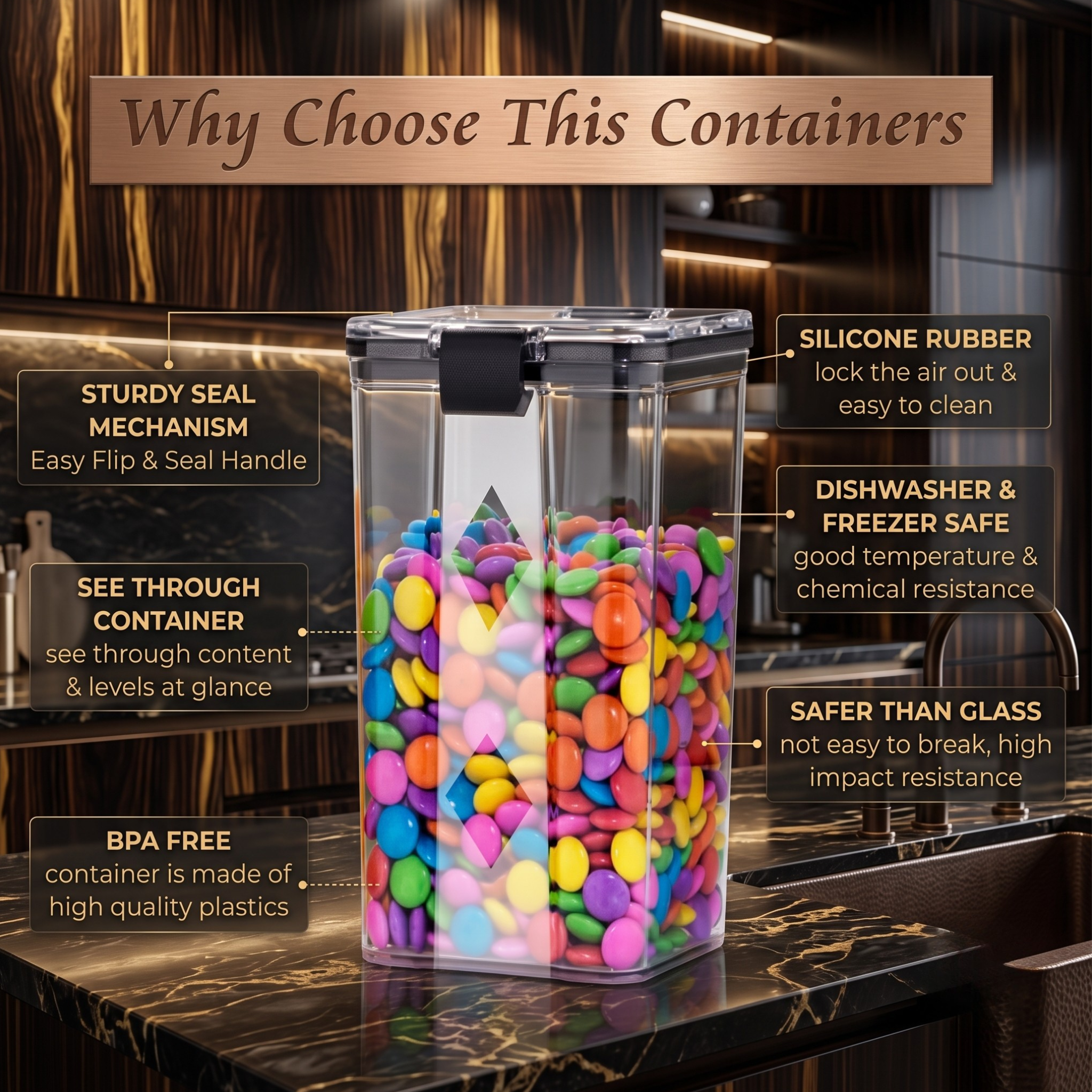 Premium Air Tight Containers For Kitchen Storage Box