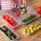 Fridge Storage Container with Drain Tray | BPA-Free Food Storage Organizer | Stackable Refrigerator Storage Box