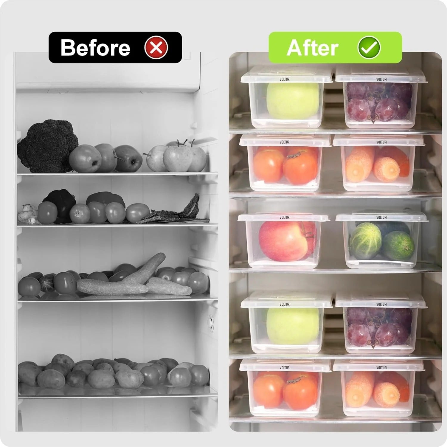 Fridge Storage Container with Drain Tray 🍇 🍋 🍒