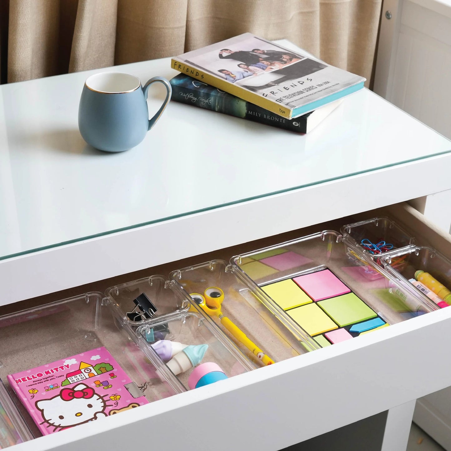 Premium Crystal Clear Acrylic Drawer Organizer Set – 20 Piece Modular Storage Trays for Makeup, Kitchen, Office & Bathroom