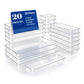 Premium Crystal Clear Acrylic Drawer Organizer Set – 20 Piece Modular Storage Trays for Makeup, Kitchen, Office & Bathroom