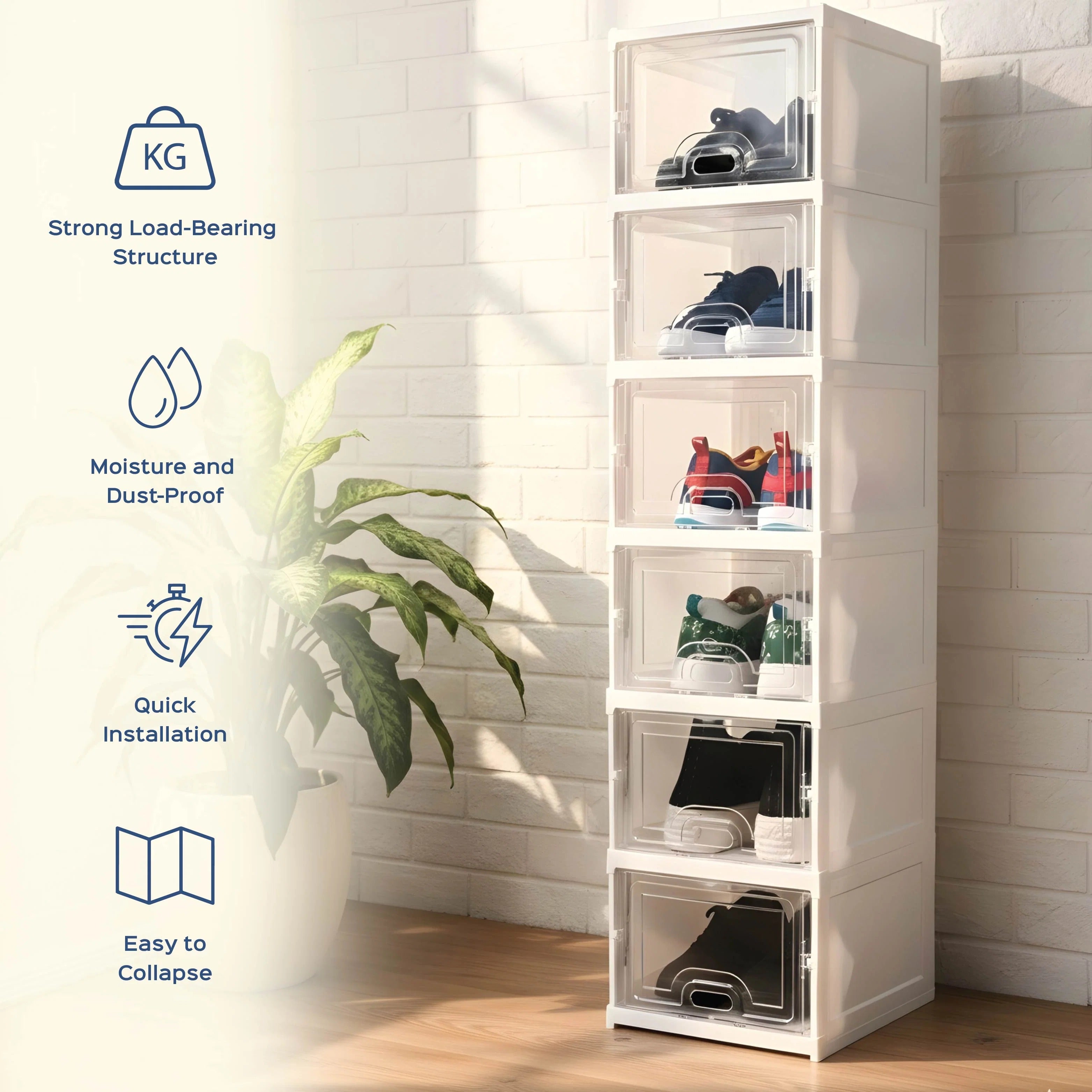 6-Layer Sneaker Pair Box Organizer