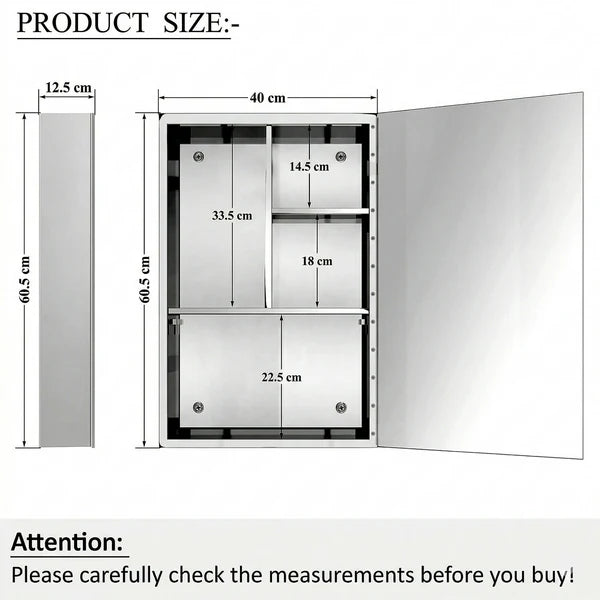 Belluxury® Premium Bathroom Cabinet with Mirror/304 Stainless Steel Mirror Cabinet for Wash Basin/Bathroom Shelf for Wall with Mirror