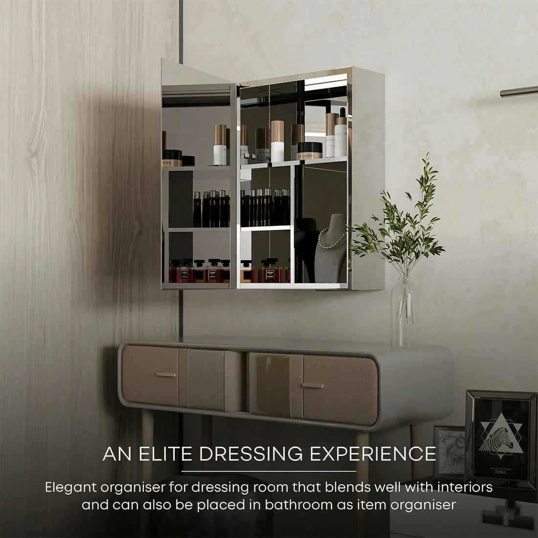 Belluxury® Premium Bathroom Cabinet with Mirror/304 Stainless Steel Mirror Cabinet for Wash Basin/Bathroom Shelf for Wall with Mirror